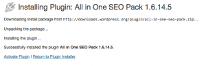 Activate ALL IN ONE SEO PACK