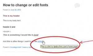 title showing in hyperlink text post on wordpress